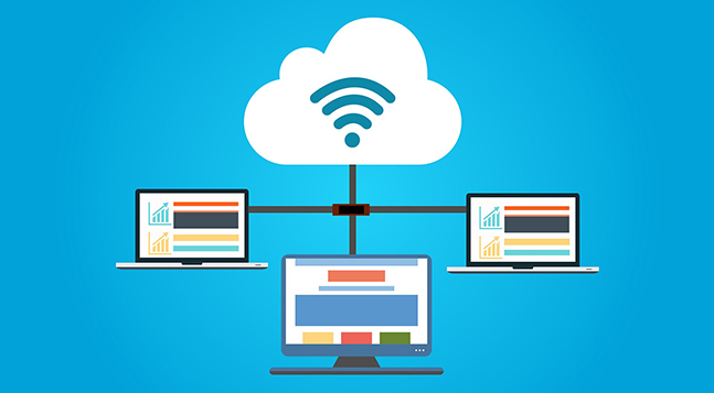 Desktop computer vector image